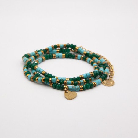Bracelet-collier "Ibiza" jade vert & turquoise – Élégance naturelle & énergie apaisante | Petit Cœur