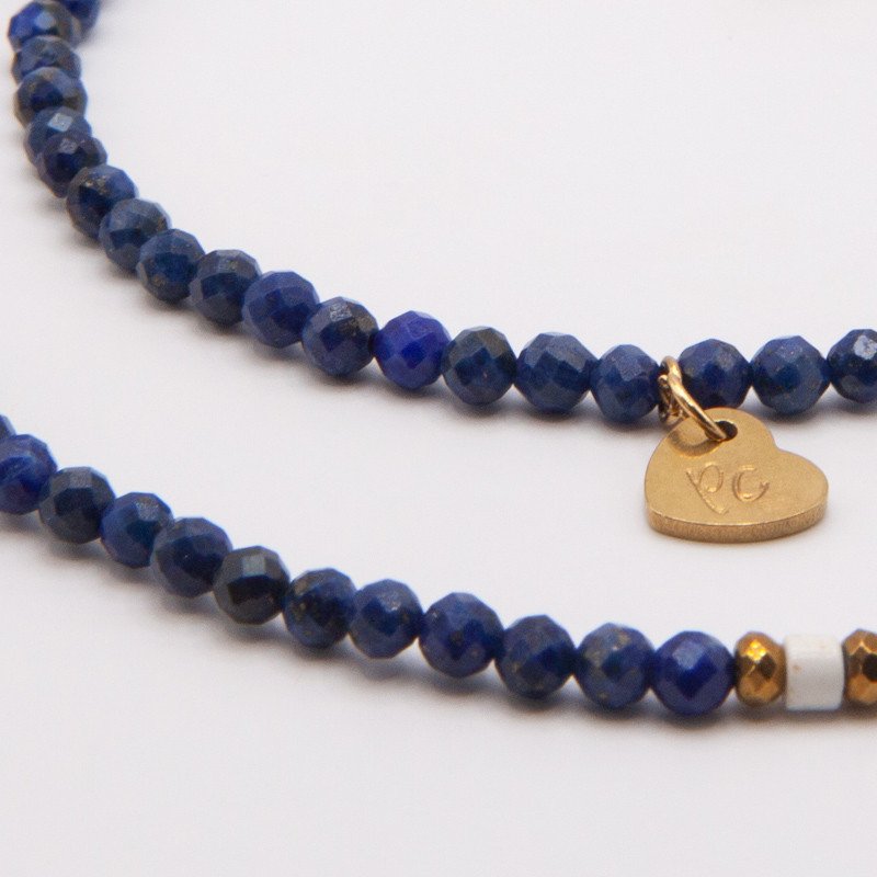 Bracelet-collier lapis-lazuli "Eclat de Nuit"  & howlite – Élégance mystique et sérénité | Petit Cœur