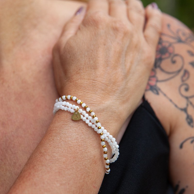 Bracelet-collier "Fleur de Lune" en Pierre de lune – Intuition et lumière intérieure | Petit Cœur