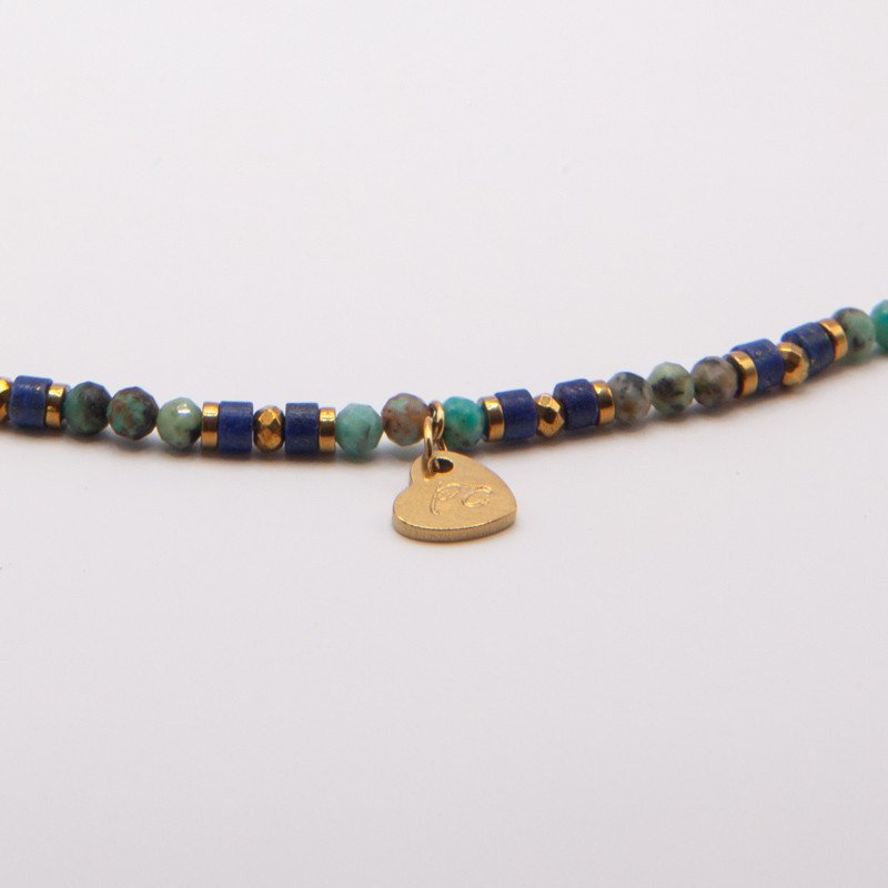 Collier radial turquoise & lapis-lazuli "Nymphéa" – Expression, intuition et élégance | Petit Cœur