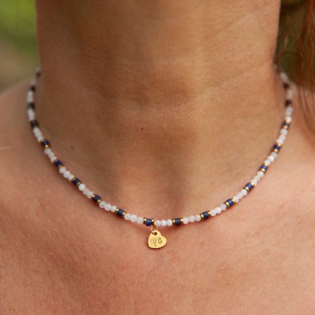 Collier radial pierre de lune & lapis-lazuli "ciel de Lune" – Féminité, sagesse & lumière | Petit Cœur