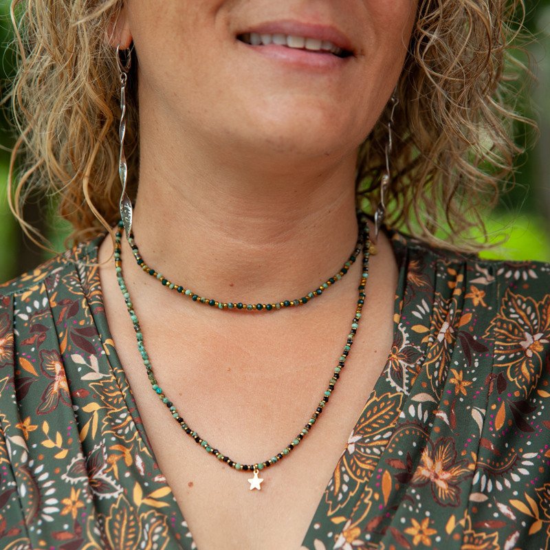 Bijou 2 en 1 "Nébula" Turquoise & Jade de Xynyl – Élégance naturelle et pierres bienfaisantes