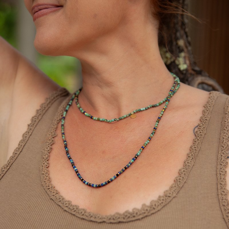 Bijou en Turquoise & Lapis Lazuli " Océan profond"– Élégance brute et énergie positive