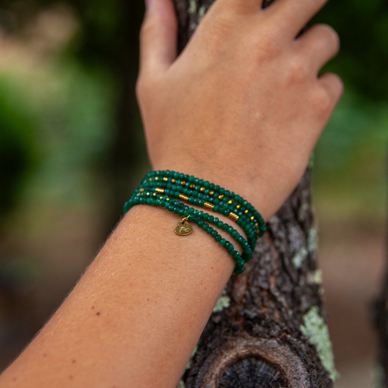 Mystica – Bracelet Collier 2 en 1 en Jade Vert Naturel | Création artisanale Petit Cœur