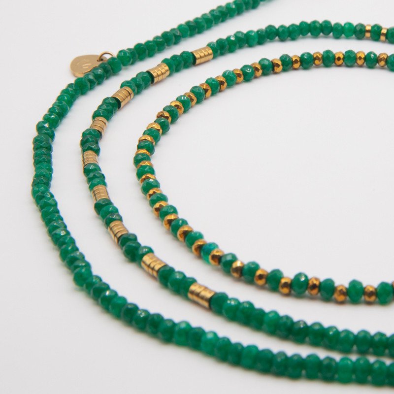 Mystica – Bracelet Collier 2 en 1 en Jade Vert Naturel | Création artisanale Petit Cœur