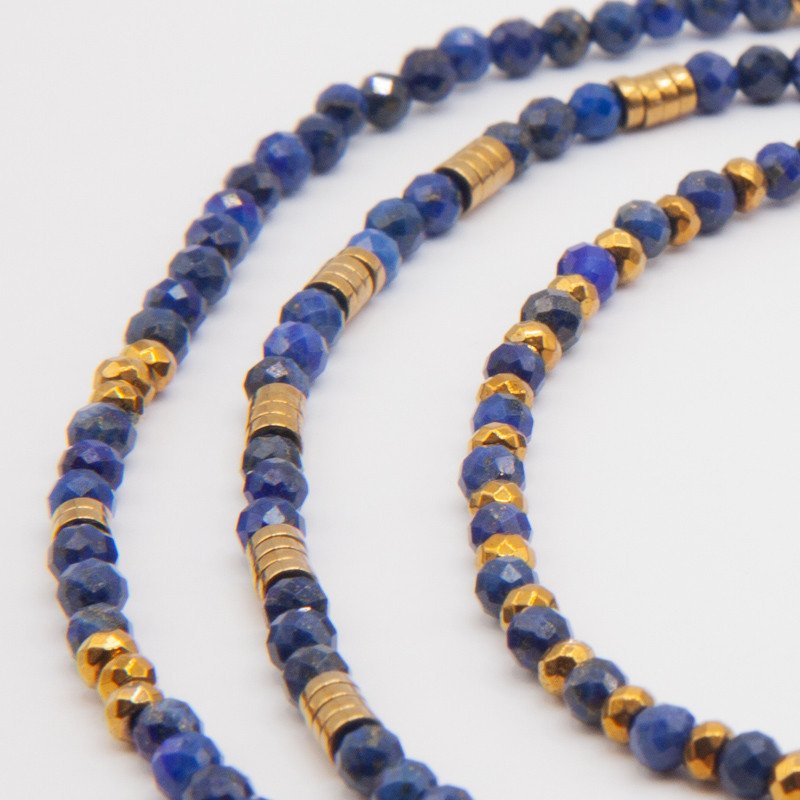 Ciel Étoilé – Bijou en Lapis Lazuli & Hématite dorée | Élégance céleste