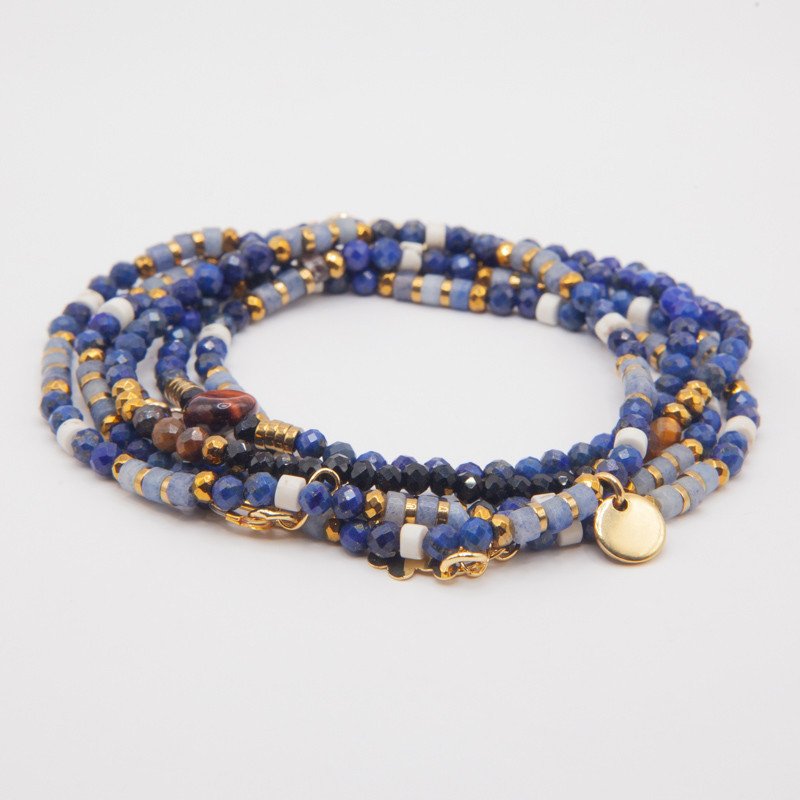 Aqua Lune – Bijou 2 en 1 Lapis Lazuli & Howlite | Élégance céleste & énergie apaisante