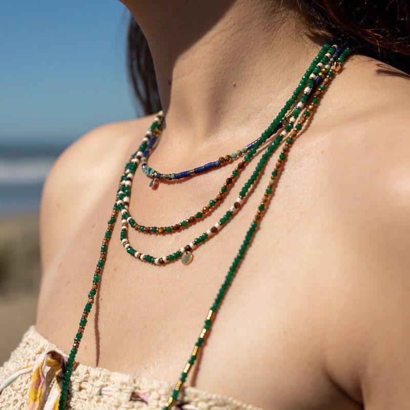 Mystica – Bracelet Collier 2 en 1 en Jade Vert Naturel | Création artisanale Petit Cœur