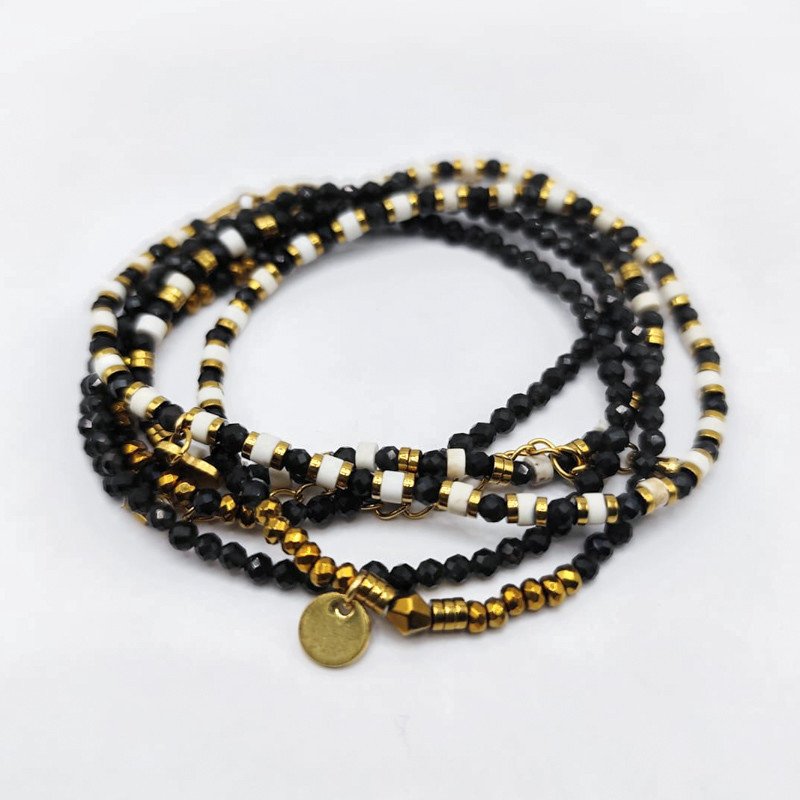 Bracelet Collier "Zébre" Lapis Lazuli & Howlite – Bijou 2 en 1 bohème
