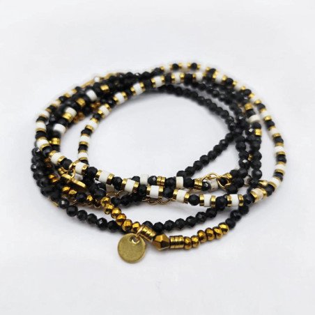Bracelet Collier "Zébre" Lapis Lazuli & Howlite – Bijou 2 en 1 bohème