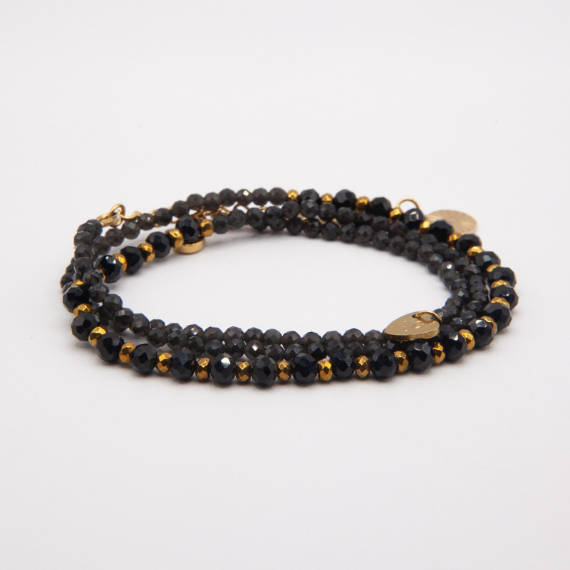 Bracelet-collier "Néo" obsidienne noire – Élégance magnétique et force intérieure | Petit Cœur