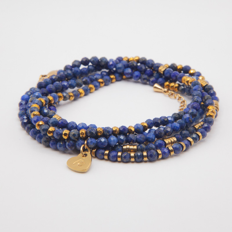 Ciel Étoilé – Bijou en Lapis Lazuli & Hématite dorée | Élégance céleste