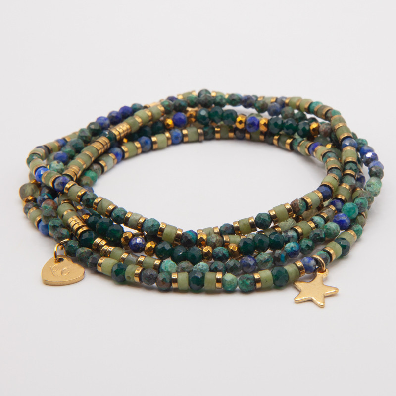Bracelet/Collier Zéphir en Chrysocolle & Jade de Xynyl – Harmonie entre Terre et Eau