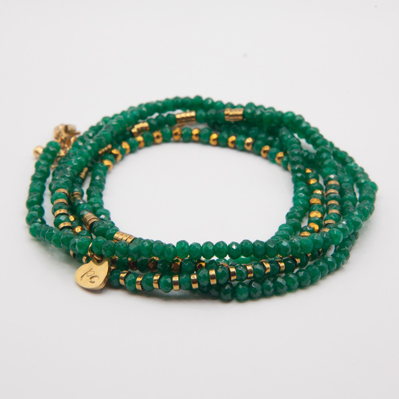 Mystica – Bracelet Collier 2 en 1 en Jade Vert Naturel | Création artisanale Petit Cœur