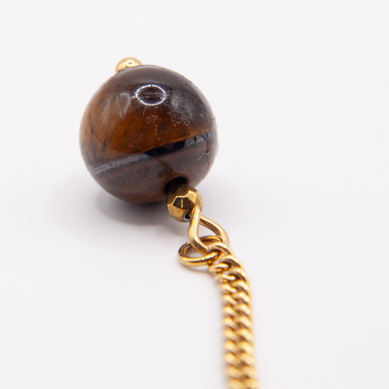 Boucles d’oreilles Katarine – Œil de tigre | Collection Noctalis | Petit Cœur